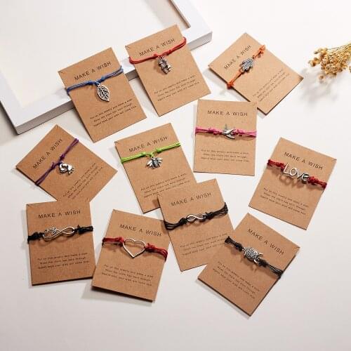 Factory direct new seven-color heart-shaped bracelet fashion love love creative cartoon woven adjustable bracelet