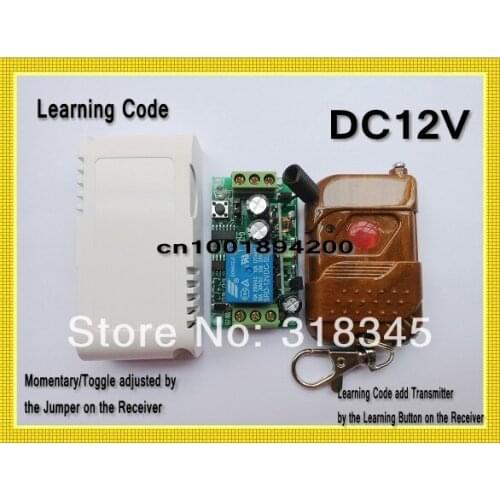 Door Access Remote Controller 12VDC Garage Door Opener 315/433 Receiver Transmitter Door Lock Opener Learning Momentary Toggle