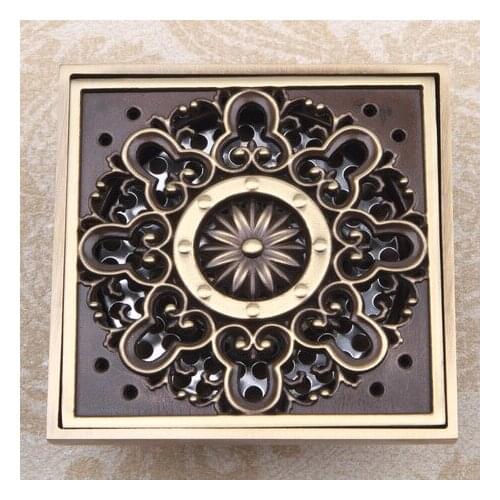 Luxury 4 Inch Size Bronze Color Brass Square Floor Drain