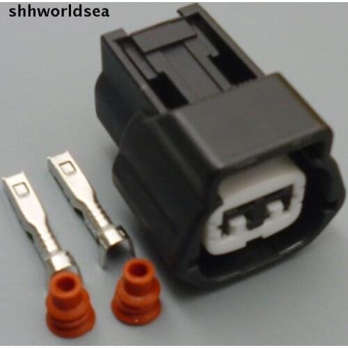 Shhworldsea 2 pin 2.2MM car water temperature sensor plug Auto Waterproof electrical connector CarI horn plug For HYUNDAI Nissan