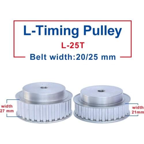 Timing Pulley L-25T Rough Hole 10 mm Belt Pulley Aluminum Material Slot Width 21/27 mm Match With L-Timing Belt width 20/25 mm