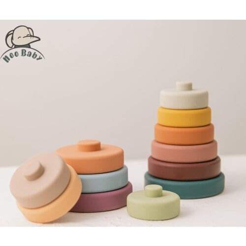 Star Shape Silicone Block Toys for Kids Montessori Block Toy Baby Color Construction Educational Toy Soft Rubber Stacking Blocks