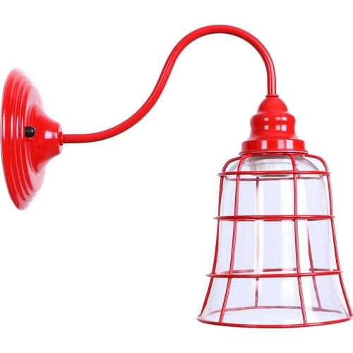 RH Style Edison LED Wall Light Retro Red Sconces Wall Lamp Loft Decor Glass Iron PVC Restaurant Bedside Home Lighting Luminaire