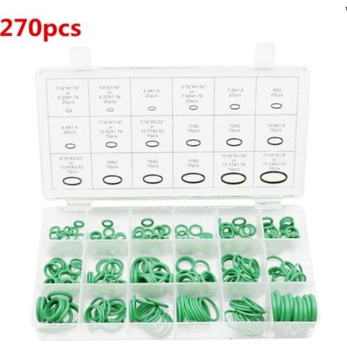High Quality! 270pcs Auto A/C Aircon Airconditioning Rubber O Ring Seal Washer Assortment Spare Parts