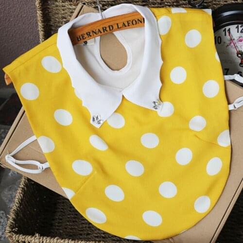 Retro Fake Spring Half Collar Shirt super chemisie Vintage Lapel shirt Doll collar yellow wave shirt Peter Pan False Collar
