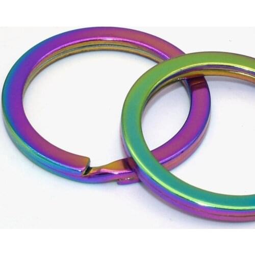 1 inch Key Ring Rainbow Keychain Split Ring Iron Jump Ring Round Ring DIY Accessories for Necklace Purse Charm Jewelry Hardware