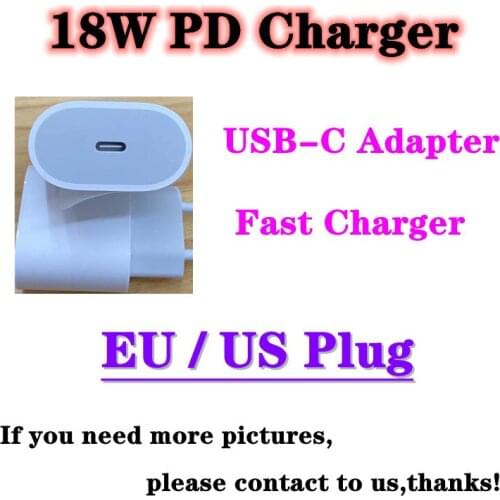 10pcs/lot 18W PD Fast Charging USB Type C Quick Charger For Phone 12 mini 11 Pro Max XS XR EU US Plug USB-C Travel Power Adapter