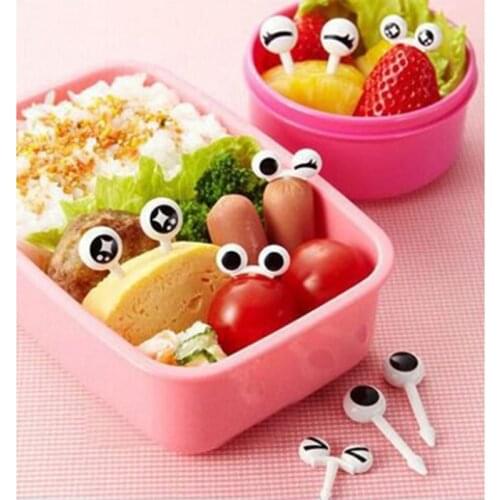 10PCs/ Lot Fruit Toothpick Cute Eye Forks Bento Accessories Decorative Facas Food Picks Korean Fork Dessert Tableware Fish Fork