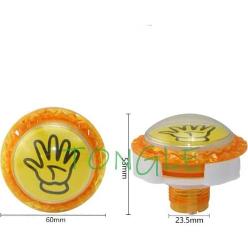 2PCS/Lot Arcade Game 12V LED 60MM Dome Shaped Illuminated Push Button with Microswitch for NAME JAMMA Mulitcade machine