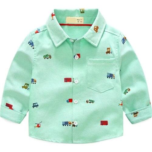 2019 New Arrival Enfant Boys Girls Shirts Cute Cars Pattern Cotton Children Clothes Long Sleeve Kids Blouses Boys Girls Shirt