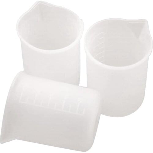 3 Pcs Silicone Measuring Cup Diy Resin Glue Tools Cup Making Handmade Craft,100Ml