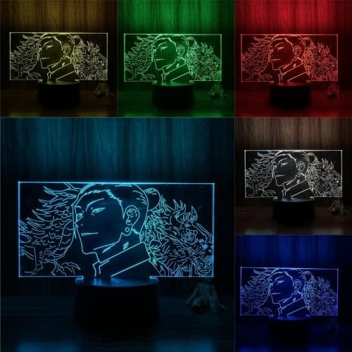Jujutsu Kaisen Geto Suguru 3D Lamp Action Figure LED NightLight 7 Colors Touch Table Decor Night Light Gift Model