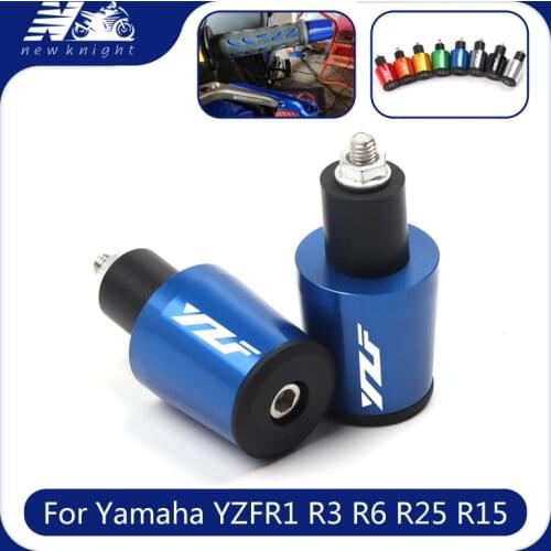 7/8'' 22mm Motorcycle Accessories 8 Color CNC Aluminum Handlebar Grips Bar Cap End Plug For Yamaha YZF R1 R3 R6 YZF-R15 R25 R125