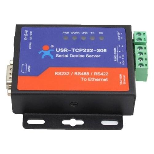 Free shipping Industrial automation controller USR-TCP232-306 TCP IP to RS232 RS485 RS422 to Ethernet LAN Converter