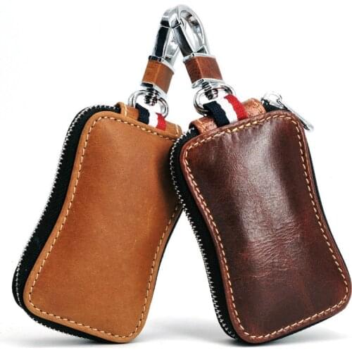 Key Holder High Quality Cow Genuine Leather Key Chain for Car Keys Wallet Keys Pouch Fashion Simple Mini Man/Women Car Key Case