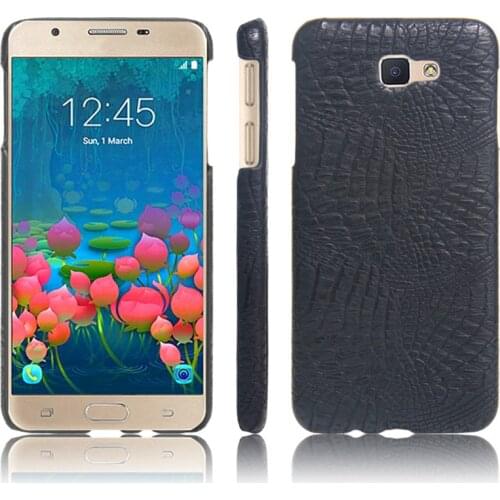 For Samsung J5 Prime J5Prime 2016 Case Crocodile Grain Hard PC with PU Leather Back Cover Case for Samsung Galaxy J5 Prime G570F