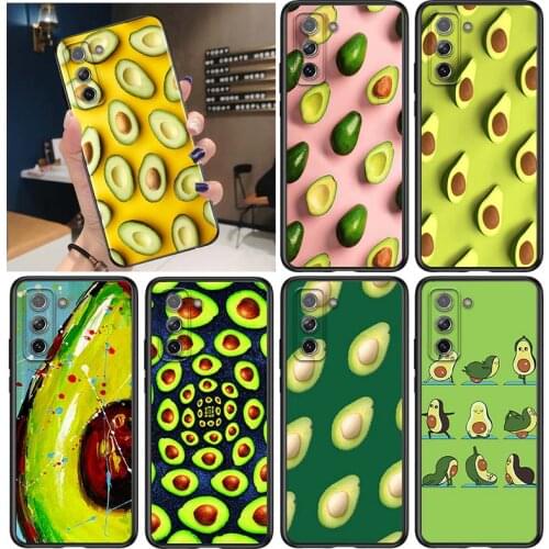 Avocado Cute for Samsung Galaxy S21 Ultra Plus Note 20 10 9 8 S10 S9 S8 S7 S6 Edge Plus Black Phone Case