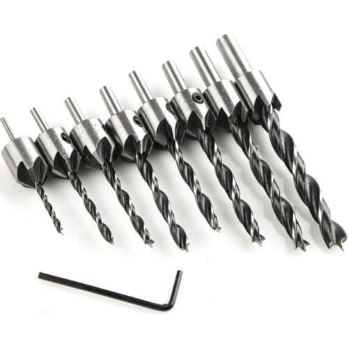 Woodworking countersunk drill/reaming drill/woodworking chamfering device/guide drill/high speed steel drill bit set