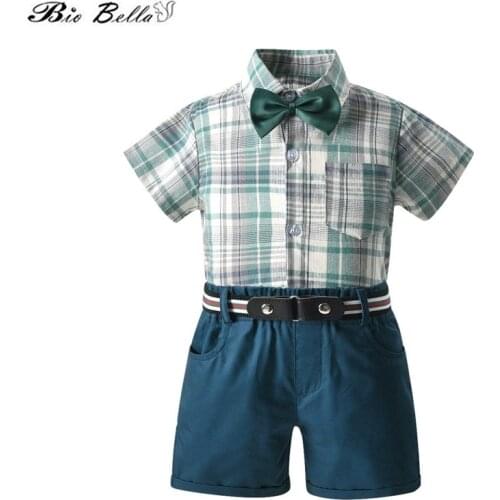 Children Boy Summer Clothing Suit Gentleman Spring Summer 2021 Party Wedding 1-6 Years Baby Boy Clothes Set T-Shirt+Pant Boy Set