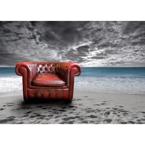 Sea Beach Dark Cloud Sofa Photographic Backdrops Computer Printed Background for Baby Children Portrait Photophone Photo Studio