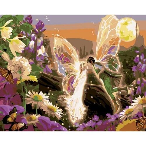 GATYZTORY 60x75cm DIY Painting By Numbers For Adults Dream Angel Acrylic paint by numbers on canvas Room Decoration Digital Pai