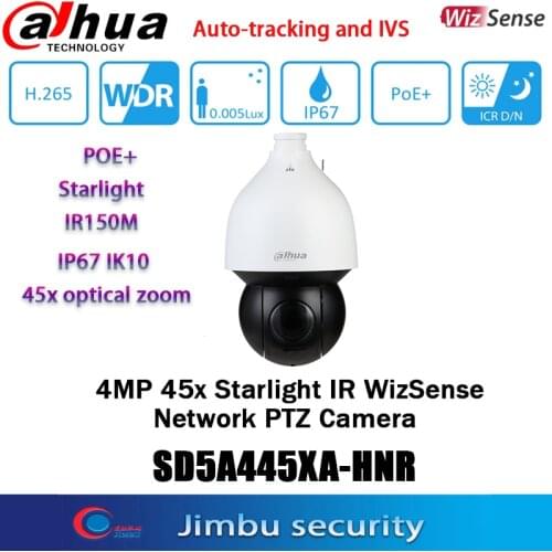 Dahua SD5A445XA-HNR 4MP PTZ AI Network Camera H.265+ IR 150m 45x optical zoom Starlight Original IP Camera