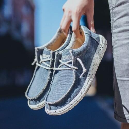 WEH canvas men footwear 2021 fashion shoes Breathable Men vulcanized shoes Slip Wear Mens Soft Casual Shoes big Size 47 48