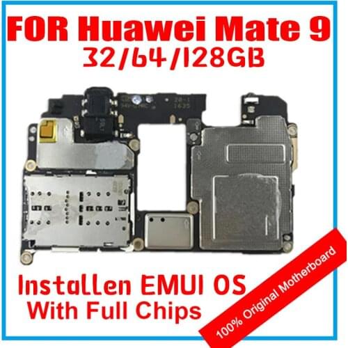 For Huawei Mate 9 Motherboard 32G-4G 64G-4G 128G-6G Mainboard Replaced Original Clean EMUI Good Logic Board Android OS Installed