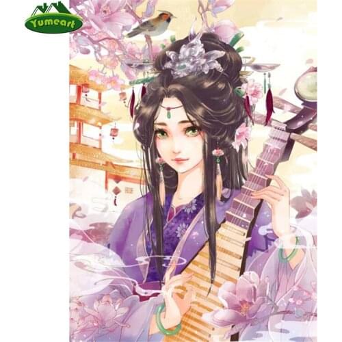 Beauty/Oriental Woman/japanese Girl/geisha Ancient DIY Diamond Painting Full Drill Beaded Embroidery Kits 5D Square Drill Mosaic