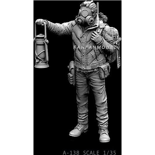 1/35 55mm Resin Figure Kits Lantern Pathfinder Resin Soldier self-assembled A-138