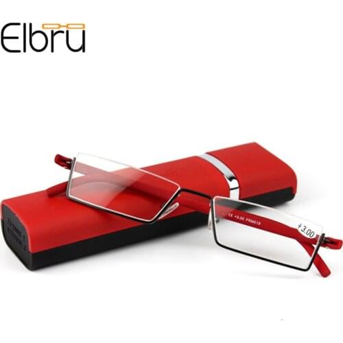 Elbru Vintage Half Frame TR90 Reading Glasses Women&Men Resin HD Lens Presbyopic Eyeglasses Diopters +1.0 +2.5 +3.0 +3.5 +4.0