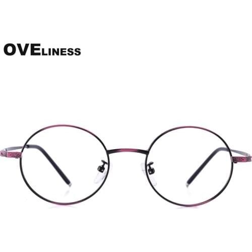Fashion Retro Round Glasses Frame Women Optical womens eyeglasses frames Vintage full Metal eyewear Myopia Prescription glasses