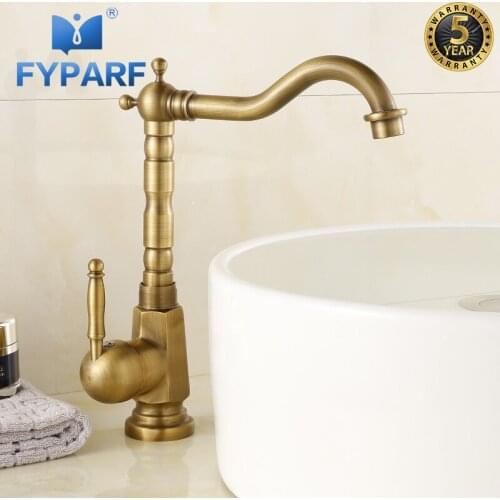 FYPARF Basin Faucets Single Hole Single Lever Sink Mixer Tap Vanity Sinks Bathroom Mixer Cold and Hot Kitchen Sink Brass Taps