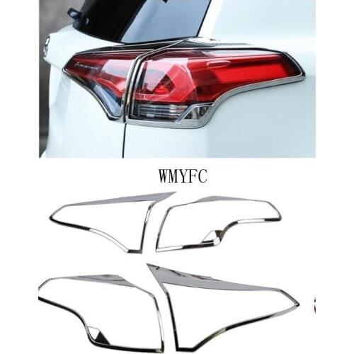 Fit For Toyota RAV4 RAV 4 2016 2017 2018 ABS Chrome Rear Tail Light Lamp Taillight Cover Trim Frame Sticker Car Accessories