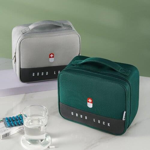 Family Portable Medicine Box Multifunctional Layered Home Organizer Storage Container Waterproof Oxford Cloth Storage Bag