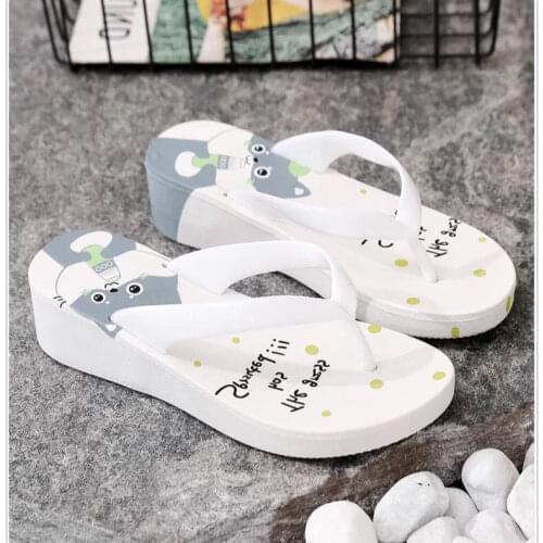 Women High Heels Thick Bottom Slides Summer Casual Beach Shoes Big Size Wedge Platform Sandals Mules Slipper Female Flip Flops