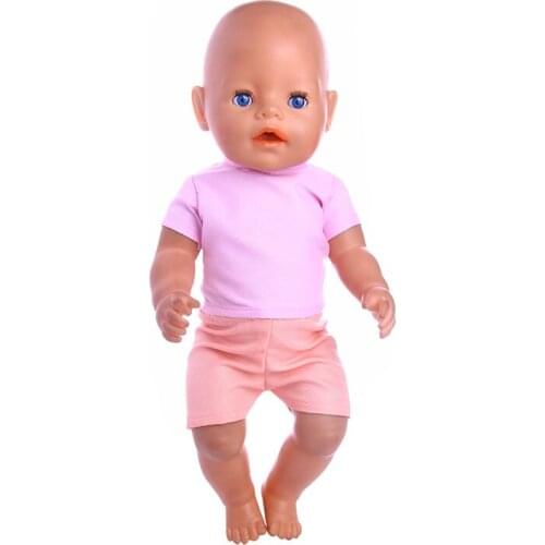 Comfortable Cute Short-sleeved Shorts Fit 18 Inch American Doll & 43 Cm Born Doll For Generation Toy Accessories