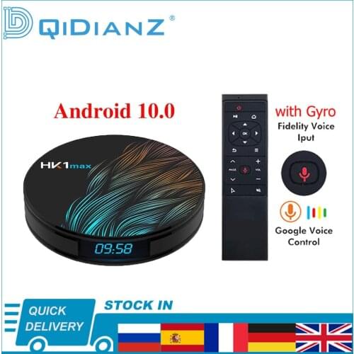 HK1MAX Smart TV BOX Android 10.0 4K 1080P Quad Core HK1 MAX RK3318 2,4/5G WIFI Full HD Voice remote control Media Player