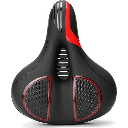 Bike Saddle Big Butt Cushion Leather Surface Seat Mountain Bicycle Shock Absorbing Cushion Breathable Bicycle Saddle Accessorie