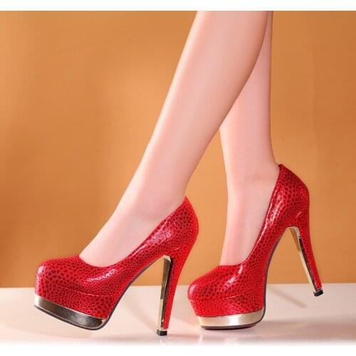 YMECHIC Summer High Heels Women Shoe Leopard Gold Red Platforms Ladies Party Wedding Pumps Printed Womens Shoes Plus Size 34-47