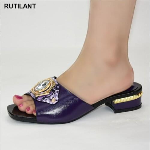 Woman Shoes Female Wedding Party Pumps Italian Mid Heels Autumn Slipper for Wedding Rhinestone Women Wedding Shoes Elegant