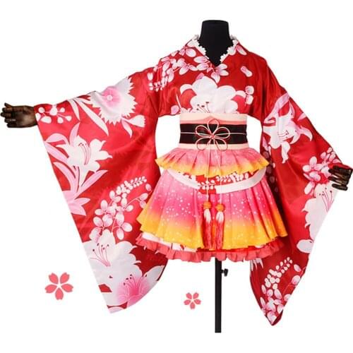 Love live Maki cosplay costume lovelive dress adult Printed Kimono for women Halloween Carnival Party dresses