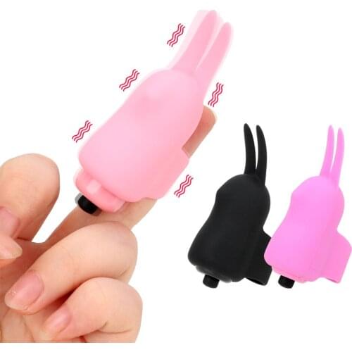 Finger Sleeve Vibrator Rabbit Ear Clitoris Stimulation Finger Massage Vibrator Female Masturbator Sex Toys For Woman