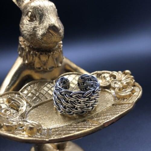 925 Sterling Silver Fashion net popular Thai silver silver silver flower lady ring lady jewelry open ring never fade gift