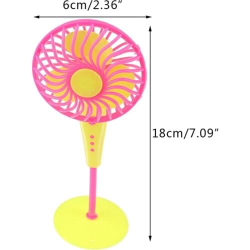 1 pc Mini Plastic Fan Doll Accessories Doll Furniture Dollhouse For Dolls Girl Toys Gift Random Color