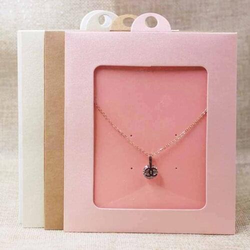 10pcs various color jewelry package window hanger box candy display box necklace /earring packing box with clear pvc film