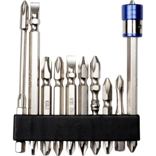 10PCS Magnetic Cross Screwdriver S2 Alloy Steel Hex Shank Electric Dril Bit Set Multifunctional Strong Magnetic Ring And Storage
