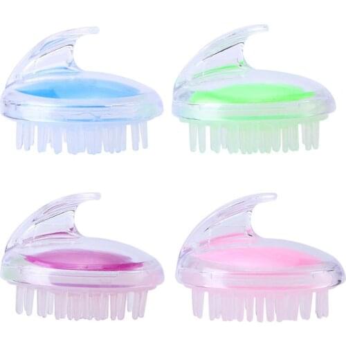 2x1Pc Silicone Shower Shampoo Body Wash Dandruff Brush Hair Scalp Massager