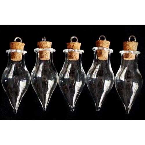 500pcs/lot Fast Shipping Teardrop Shape Mini Wish Note Craft Glass Bottles Jars with Cork (Transparent)
