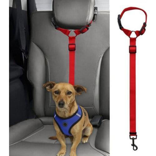 Pet Dogs Car Seat Belt Nylon Strong Dog Travel Safety Harness Lead 5 Colors Adjustable Vehicle Car Seat Belt